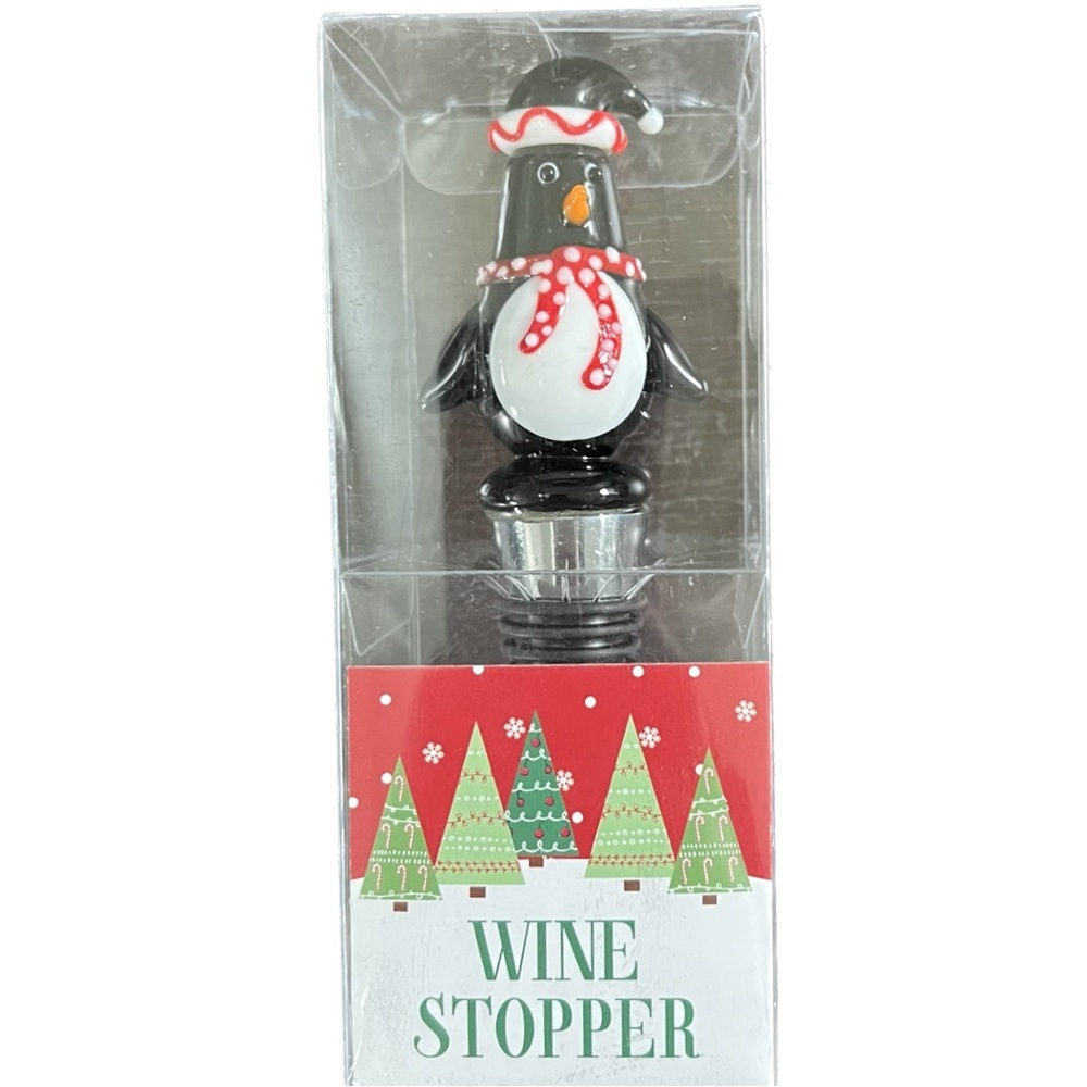 NWT PENGUIN CHRISTMAS WINE STOPPER